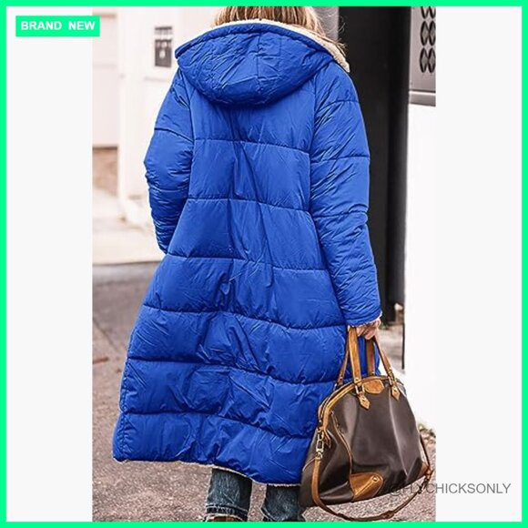 Oversized Shearling Fleece Long Coat Jacket with Pockets - Picture 2 of 7